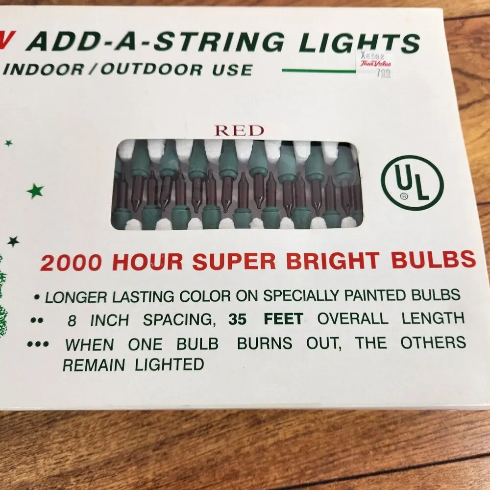 2 Boxes Crystal Super Bright Add-A-String RED Color Lights Indoor/Outdoor FR-50